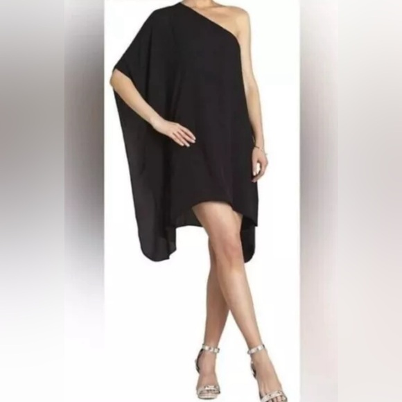 bcbg black one shoulder dress BALLROOM DANCE OFF THE SHOULDER MESH MAXI DRESS – AKIRA main image 1